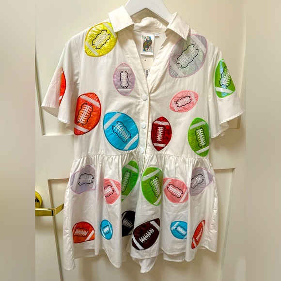 QUEEN OF SPARKLES Pants - Queen of Sparkles football romper! NEW WITH TAGS! $49